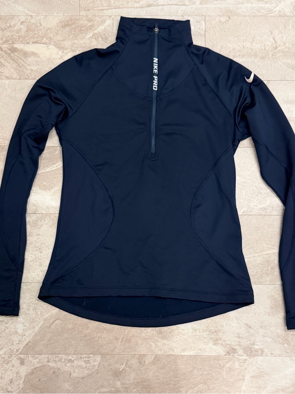 NIKE PRO Hyperwarm 1/2 Zip Navy Blue Womens Size Small